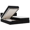vidaXL Cadru de pat otoman cu saltele, material negru 160x200cm