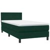 vidaXL Pat box spring cu saltea, verde &icirc;nchis, 80x220 cm, catifea