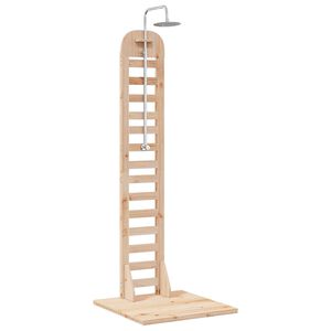 vidaXL Duș exterior 223 cm Lemn masiv de pin și oțel inoxidabil