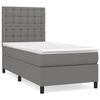 vidaXL Pat box spring cu saltea, gri &icirc;nchis, 80x200 cm, textil