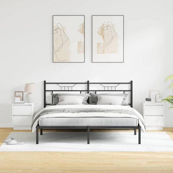 vidaXL Dulap de noapte 2 pcs Alb 39 x 34,5 x 50 cm Lemn compozit