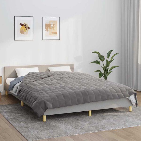 vidaXL Pătură cu greutăți, gri, 200x225 cm, 13 kg, material textil