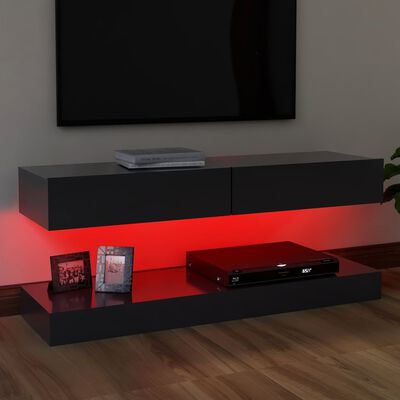 vidaXL Comodă TV cu lumini LED, gri, 120x35 cm