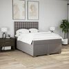 vidaXL Pat box spring cu saltea, gri taupe, 160x200 cm material textil