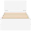 vidaXL Cadru de pat cu tăblie, alb, 90x200 cm, lemn prelucrat