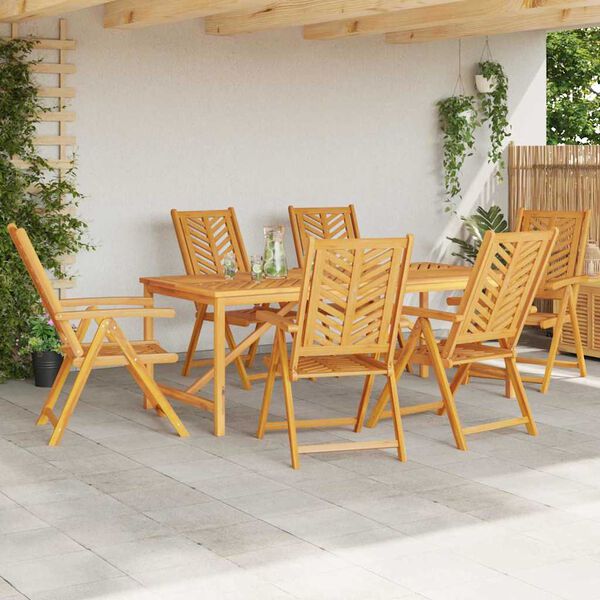 vidaXL Set de masă pentru grădină 7 pcs Maro Lemn Solid de Acacia