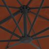 vidaXL Umbrelă de grădină cantilever cu stâlp din aluminiu, teracotă, 400x300 cm