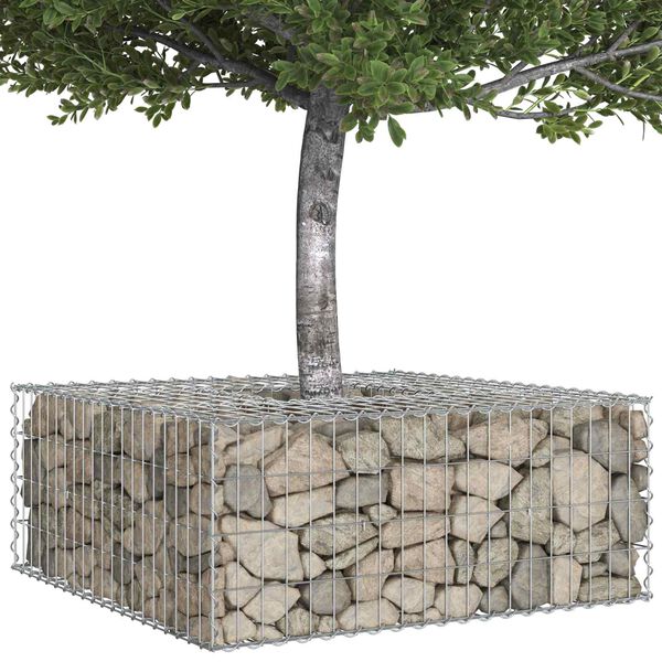 vidaXL Pat ridicat din gabion Argintiu 100 x 100 x 40 cm