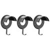 vidaXL Suporturi de căpăstru, 3 buc., negru, fier, montat pe perete