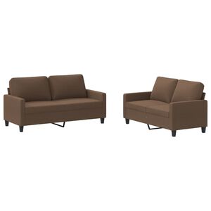 vidaXL Set de canapele cu perne, 2 piese, maro, textil
