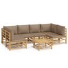 vidaXL Set mobilier de grădină cu perne gri taupe, 7 piese, bambus