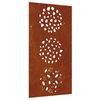 vidaXL Decorație perete de grădină 105x55 cm design frunze oțel Corten