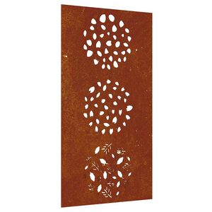 vidaXL Decorație perete de grădină 105x55 cm design frunze oțel Corten