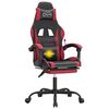 vidaXL Scaun gaming pivotant/suport picioare negru/roșu vin piele eco