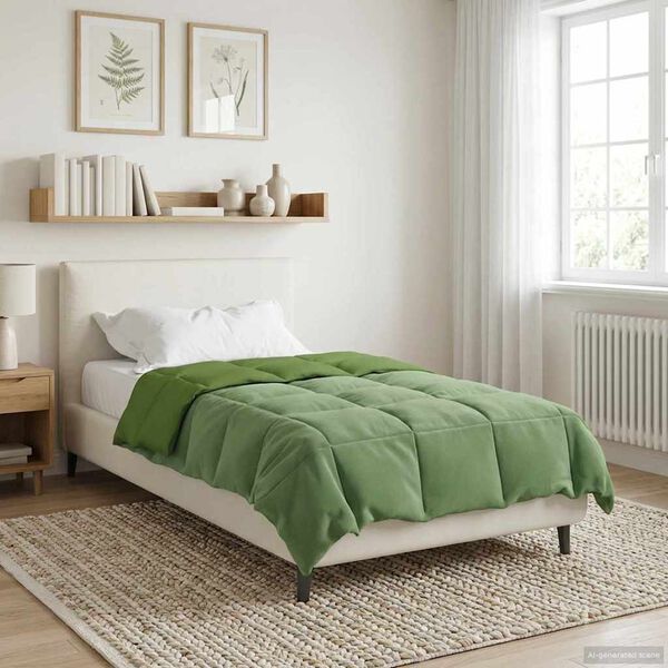 vidaXL Duvet de iarnă Patos Verde 140 x 200 cm Microfibră