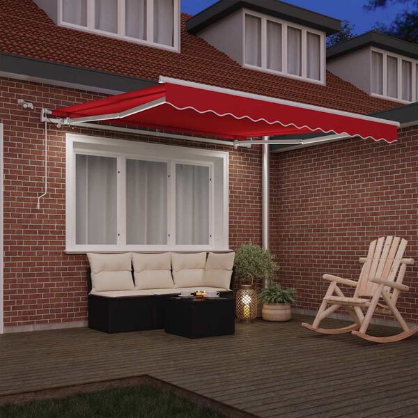 vidaXL Cortina Retractabilă Roșu 300 x 250 cm Poliester și metal