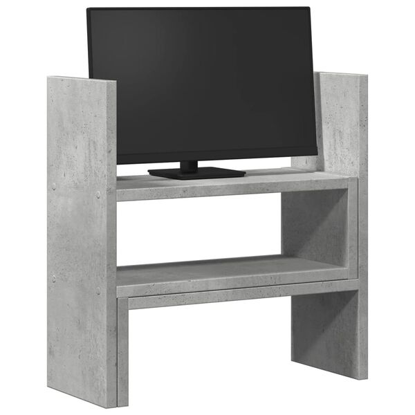 vidaXL Organizator birou, gri beton, 40x17x41 cm, lemn prelucrat