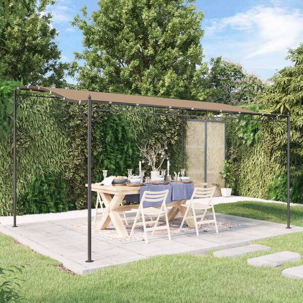 vidaXL Baldachin, gri taupe, 4x3 m 180 g/m&sup2;, țesătură și oțel
