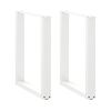 vidaXL Picioare de masă &icirc;n formă de U, 2 buc., alb, 60x(72-73) cm, oțel