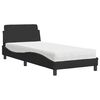 vidaXL Pat cu saltea, Dover, negru, 90x190 cm, catifea