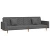 vidaXL Canapea extensibilă cu 2 locuri, 2 perne, gri &icirc;nchis, textil