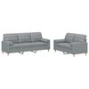 vidaXL Set de canapele cu perne, 2 piese, gri deschis, material textil