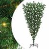 vidaXL Pom de Crăciun artificial pre-lăcuit cu design cu susul &icirc;n jos și set de globuri