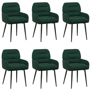 vidaXL Scaune de dining 6 buc. Catifea Verde &icirc;nchis 59 x 59,5 x 90 cm