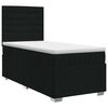 vidaXL Pat boxspring cu saltea cu headboard Negru 80 x 200 cm Țesătură