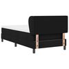 vidaXL Pat cu arcuri cu saltea cu headboard Negru 80 x 200 cm țesătură
