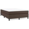 vidaXL Cadru de pat cu arcuri, maro, 140x190 cm, piele ecologică