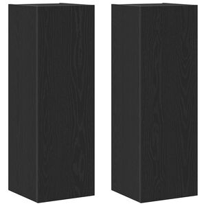 vidaXL Dulap pentru TV pe Perete 2 pcs Stejar Negru 30,5 x 30 x 90 cm