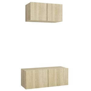 vidaXL Set de dulapuri TV, 2 piese, stejar sonoma, lemn prelucrat