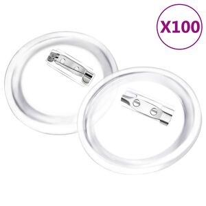 vidaXL Set de ecusoane cu ac, 100 seturi, 58 mm, acril