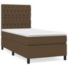 vidaXL Pat box spring cu saltea, maro &icirc;nchis, 90x190 cm, textil