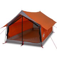 vidaXL Cort camping 2 pers. gri/portocaliu 193x122x96 cm tafta 185T