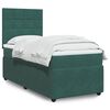 vidaXL Pat box spring cu saltea, verde &icirc;nchis, 100x200 cm, catifea
