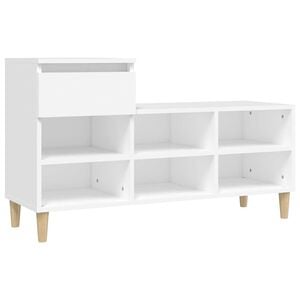 vidaXL Pantofar, alb, 102x36x60 cm, lemn compozit