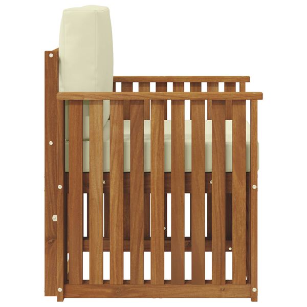 vidaXL Set de canapele de exterior cu pernă natural 71 x 63 x 73 cm