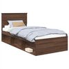 vidaXL Cadru de pat Stejar &icirc;nchis 75 x 190 cm Lemn prelucrat