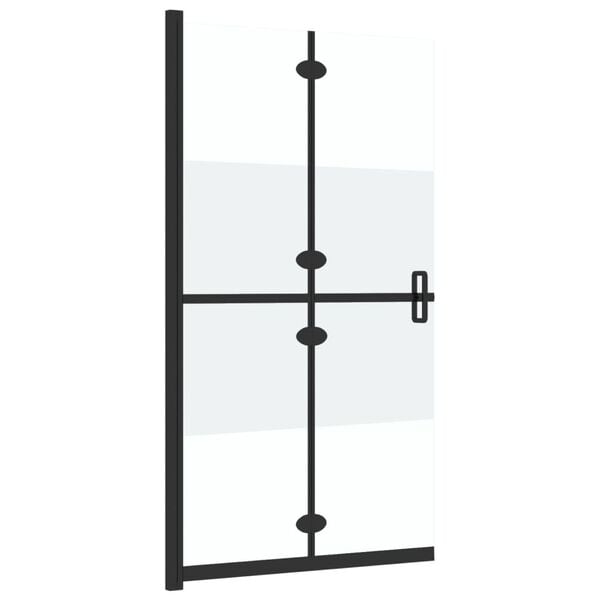 vidaXL Perete duș walk-in pliabil 110x190 cm sticlă ESG jumătate mată
