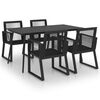vidaXL Set mobilier de exterior, 5 piese, negru, ratan PVC