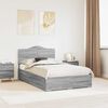 vidaXL Cadru de pat cu headboard Gri Sonoma 120 x 190 cm Lemn compozit