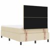 vidaXL Pat cu arcuri cu saltea cu headboard Crem 120 x 190 cm țesătură