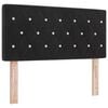 vidaXL Pat cu arcuri cu saltea cu headboard Negru 100 x 200 cm Catifea