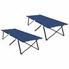 vidaXL Pat pliabil pentru camping 2 pcs albastru 206 x 76 x 74 cm