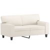 vidaXL Set de canapele cu perne, 2 piese, crem, piele ecologică