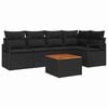 vidaXL Set de canapele pentru grădină 6 buc. Negru poliratan