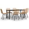 vidaXL Set mobilier de grădină, 7 piese, poliratan