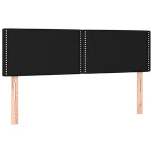vidaXL Tăblii de pat, negru, 144x5x78/88 cm, textil